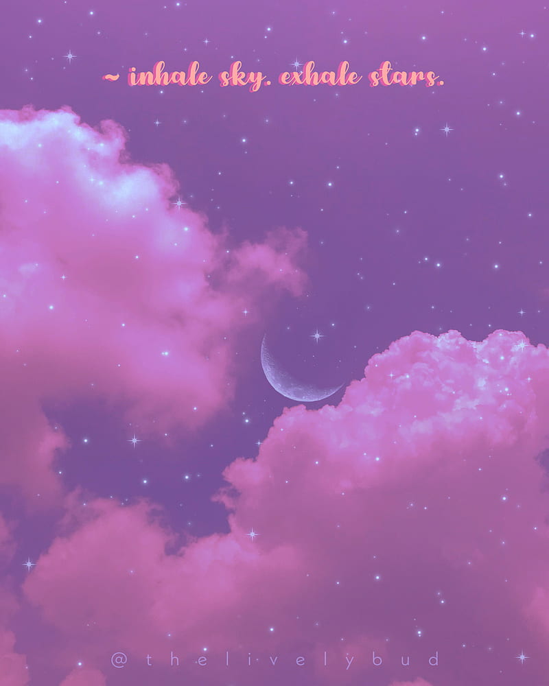 A purple sky with clouds and the moon in it - Purple quotes