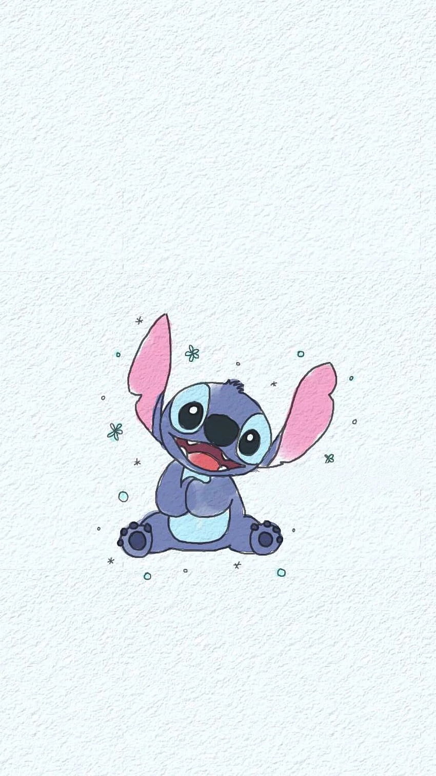 Stitch wallpaper phone, drawing of stitch from lilo and stitch, white background - Bestie