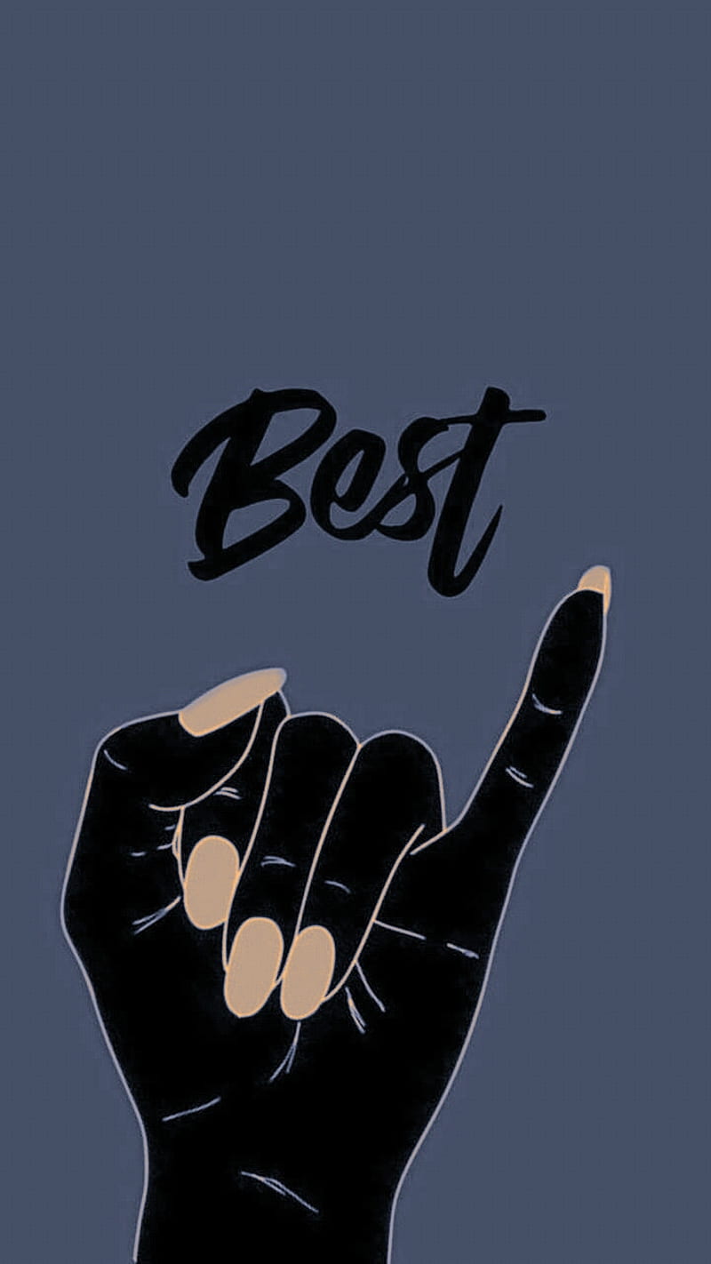 IPhone wallpaper of a hand making the best sign - Bestie