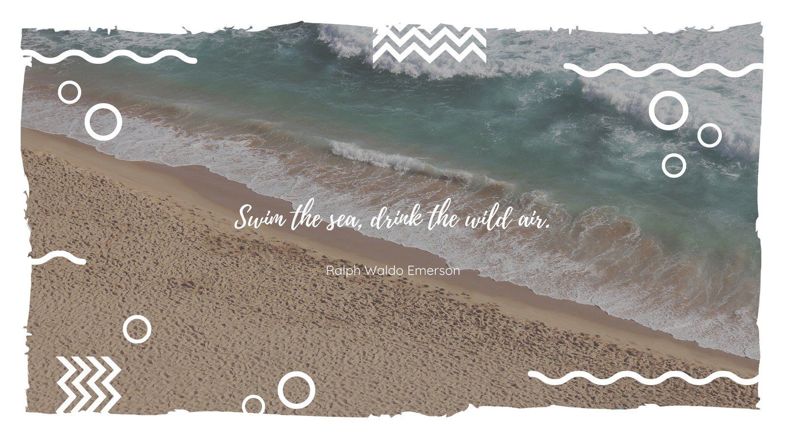 A beach with waves and the words some day you will be - Beach