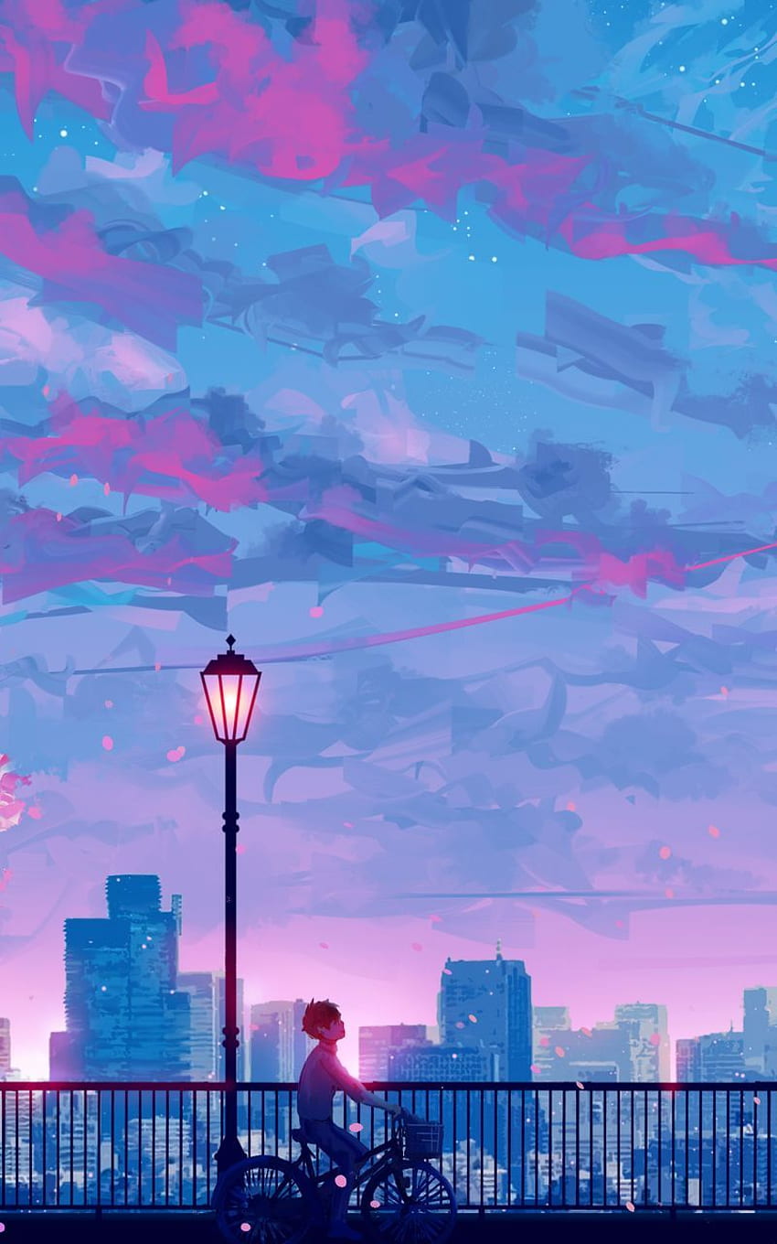 Aesthetic anime landscape HD wallpaper