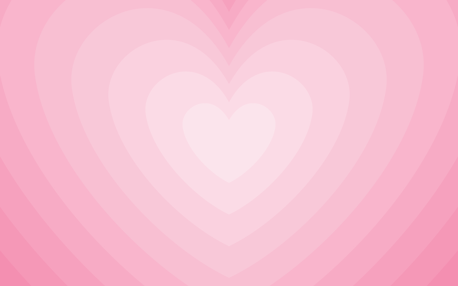 Tunnel of Concentric hearts. Romantic cute background. Pink aesthetic hearts backdrop. Vector illustration