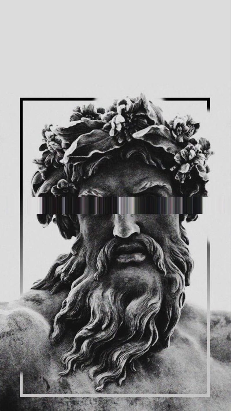 A black and white photo of the statue - Greek mythology
