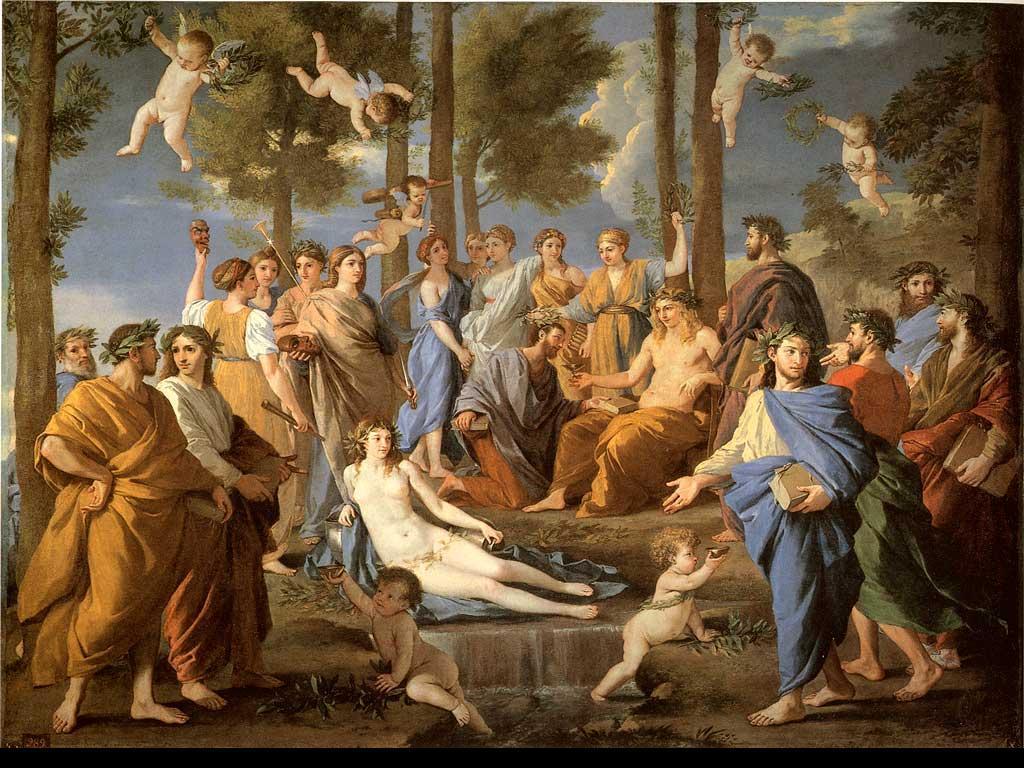 A painting of people in the woods - Greek mythology