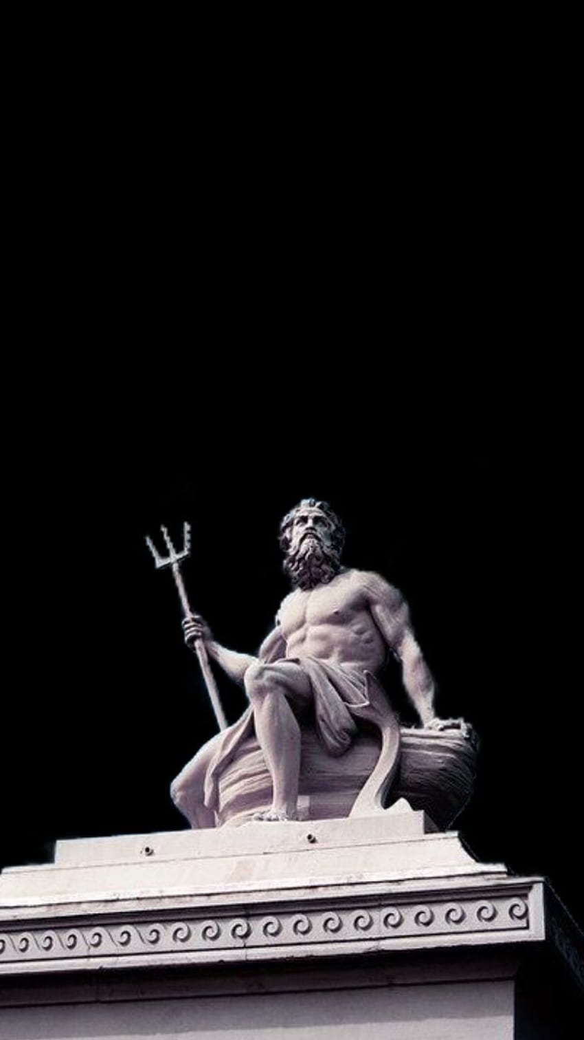 A statue of the god poseidon is on top - Greek mythology