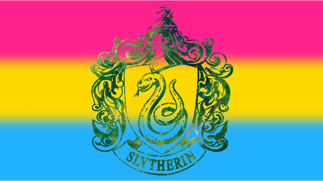 The harry potter logo in rainbow colors - Pansexual