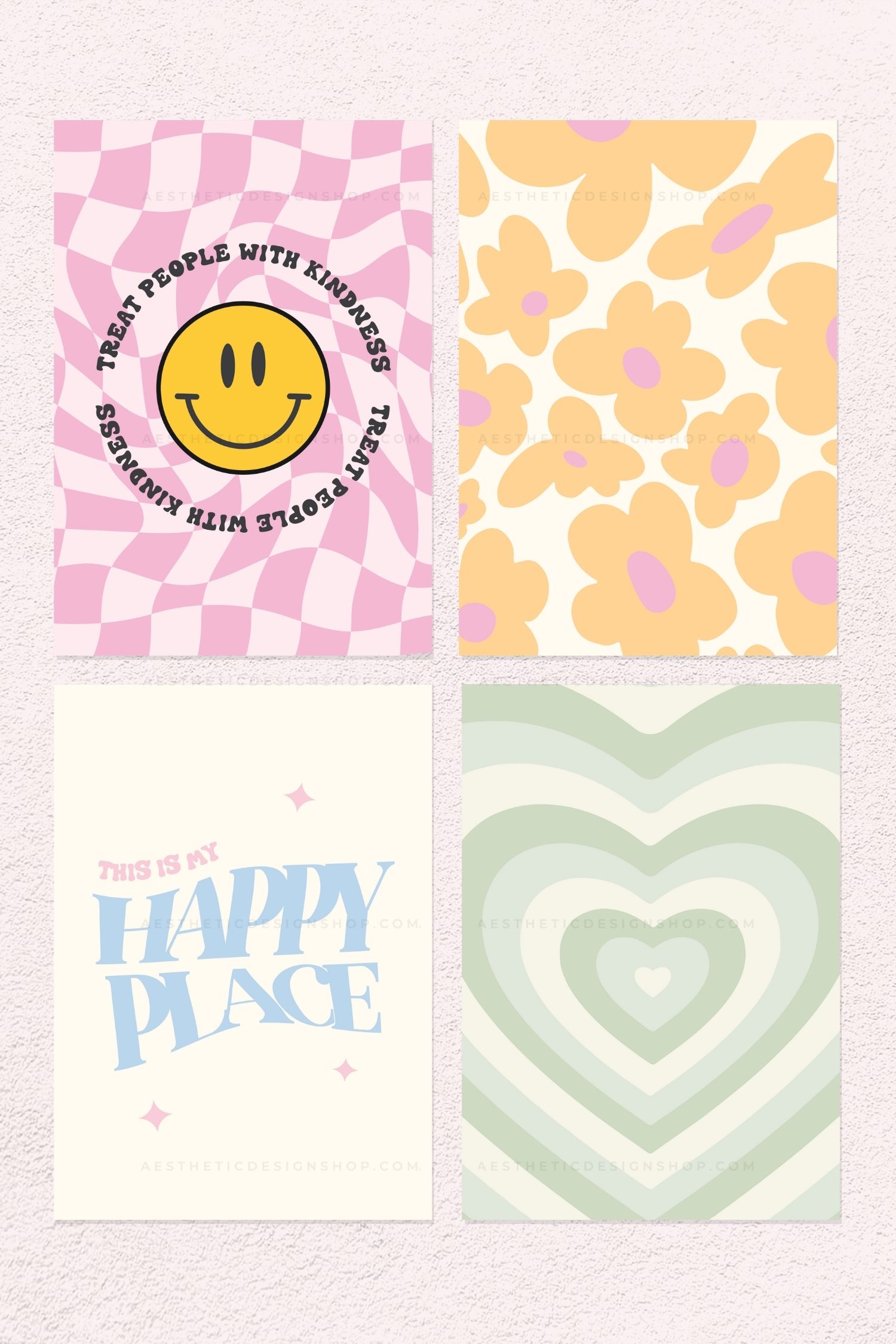 Four free posters to print with a pastel theme. - Danish