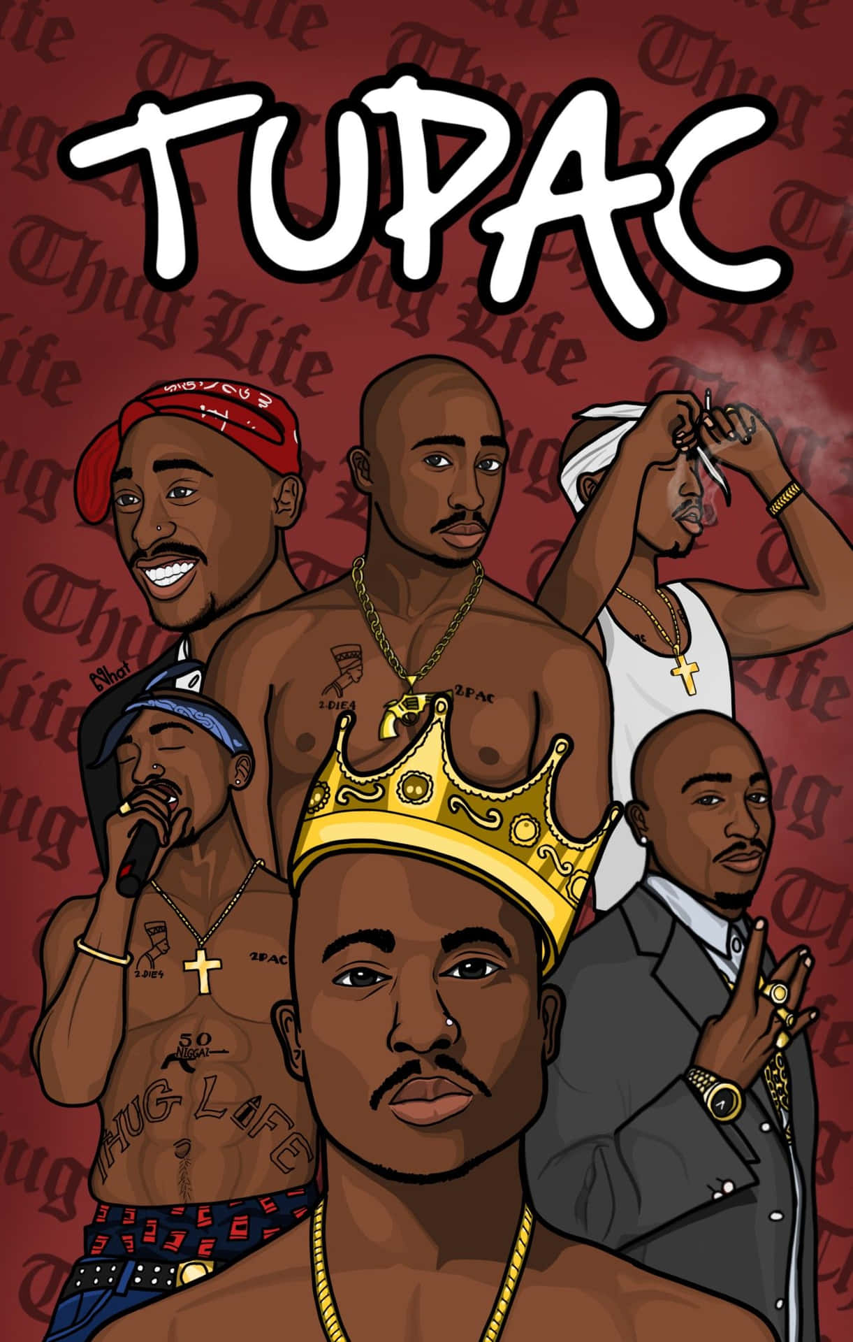 Download Tupac Cartoon Wallpaper