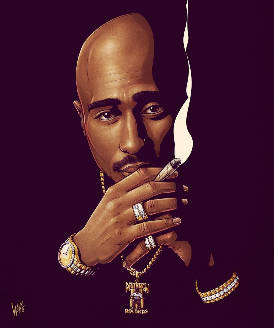 Tupac Smoking Wallpaper