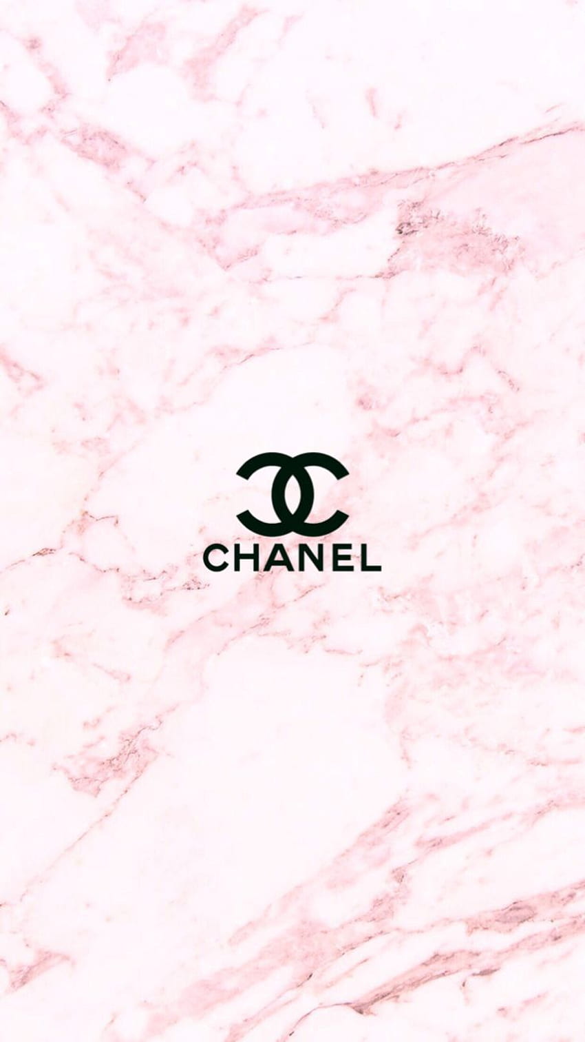 Aesthetic wallpaper for phone, chanel logo on a pink marble background - Chanel
