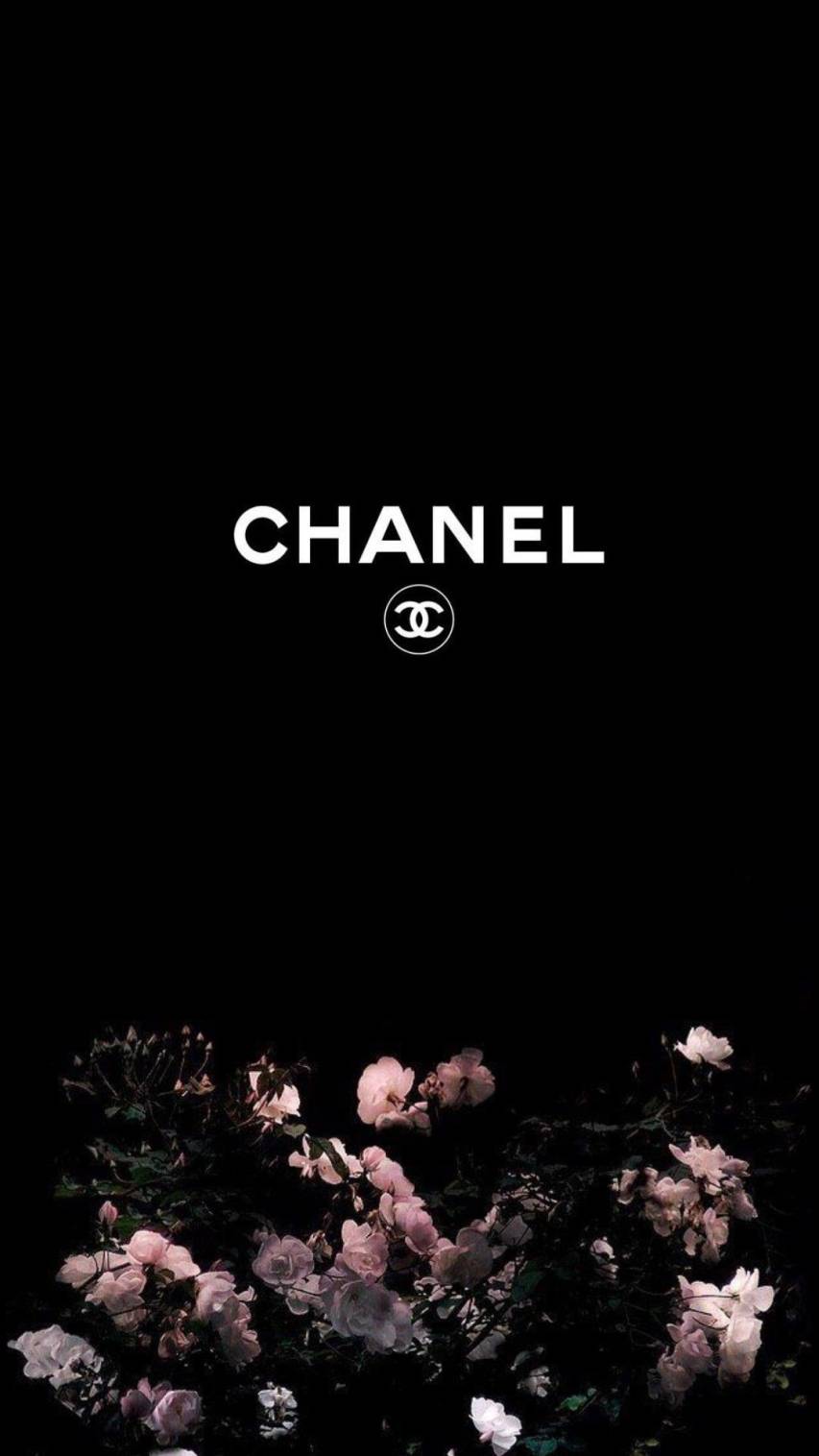 Chanel logo with flowers on the background - Chanel