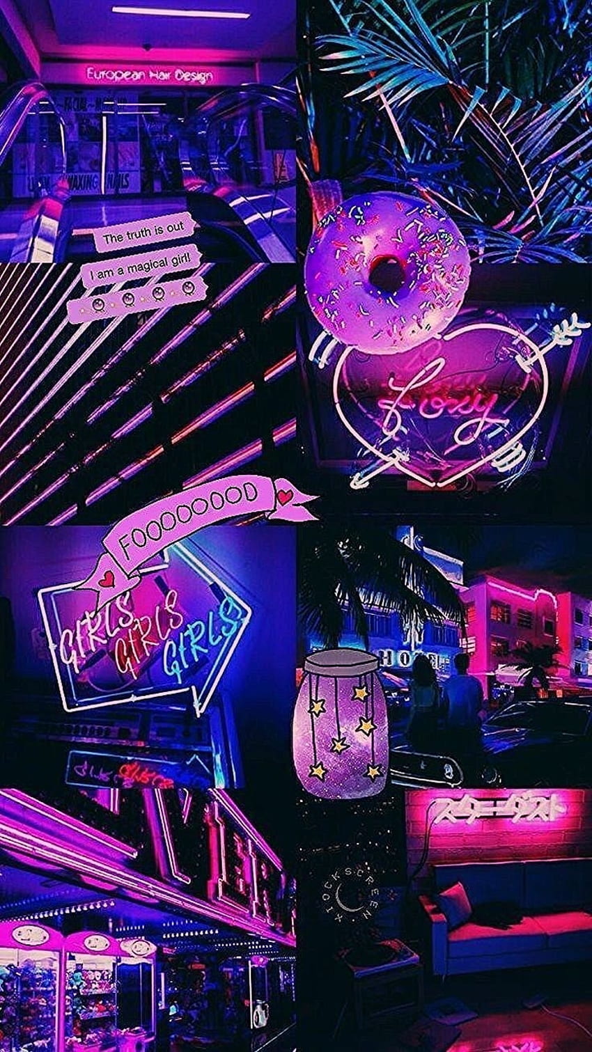 neon aesthetic lights HD wallpaper