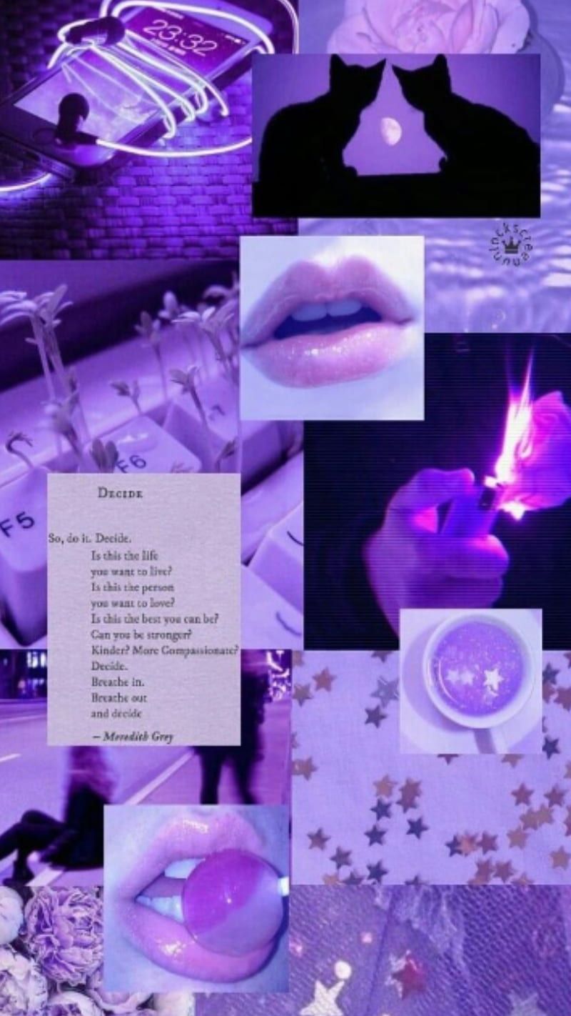 A collage of purple pictures with different items - Purple, violet, glitter