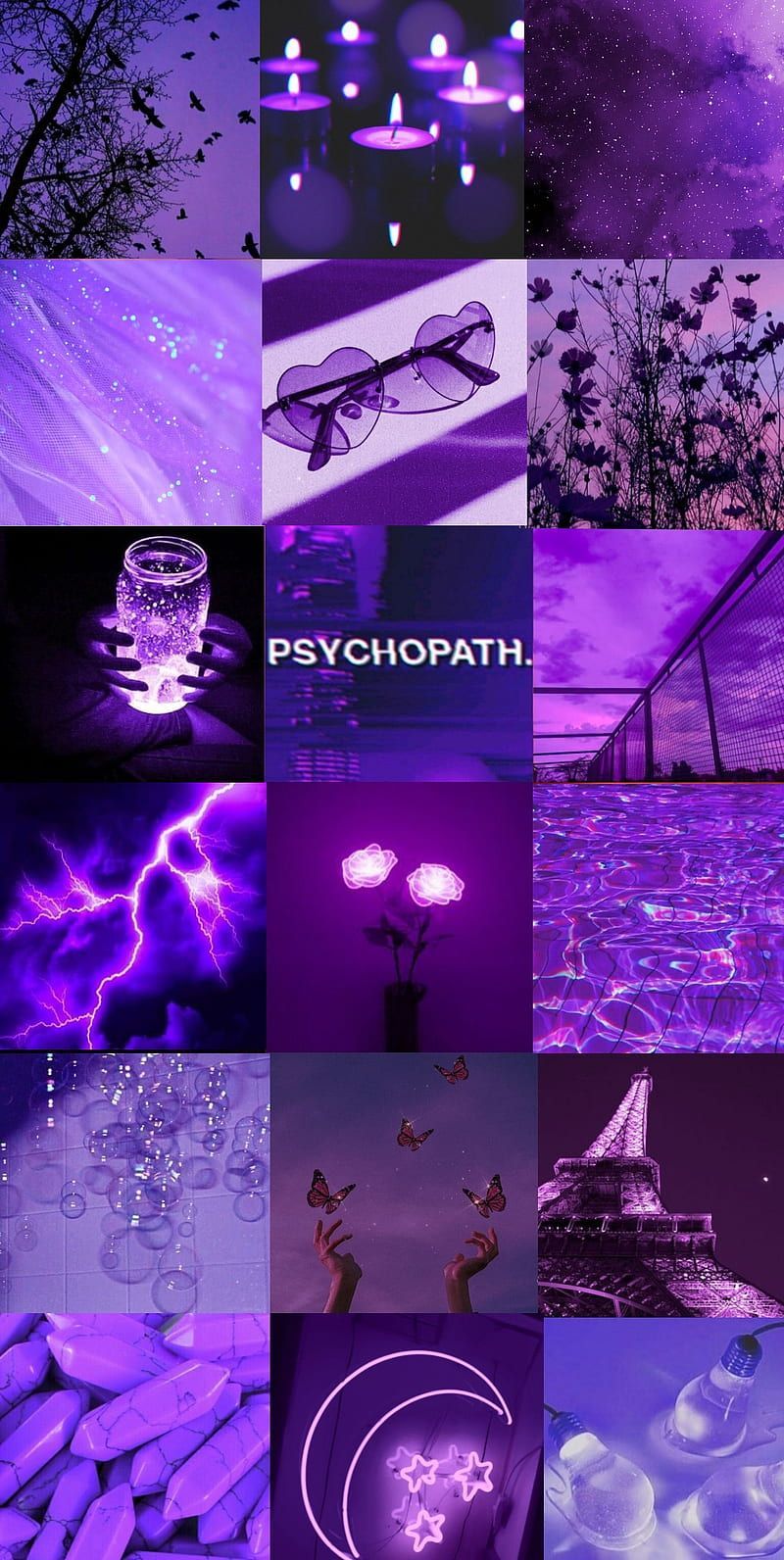A collage of purple pictures with different images - Purple, violet