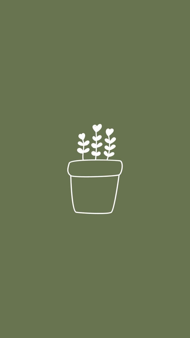 A potted plant logo with the words 'plant' - Sage green
