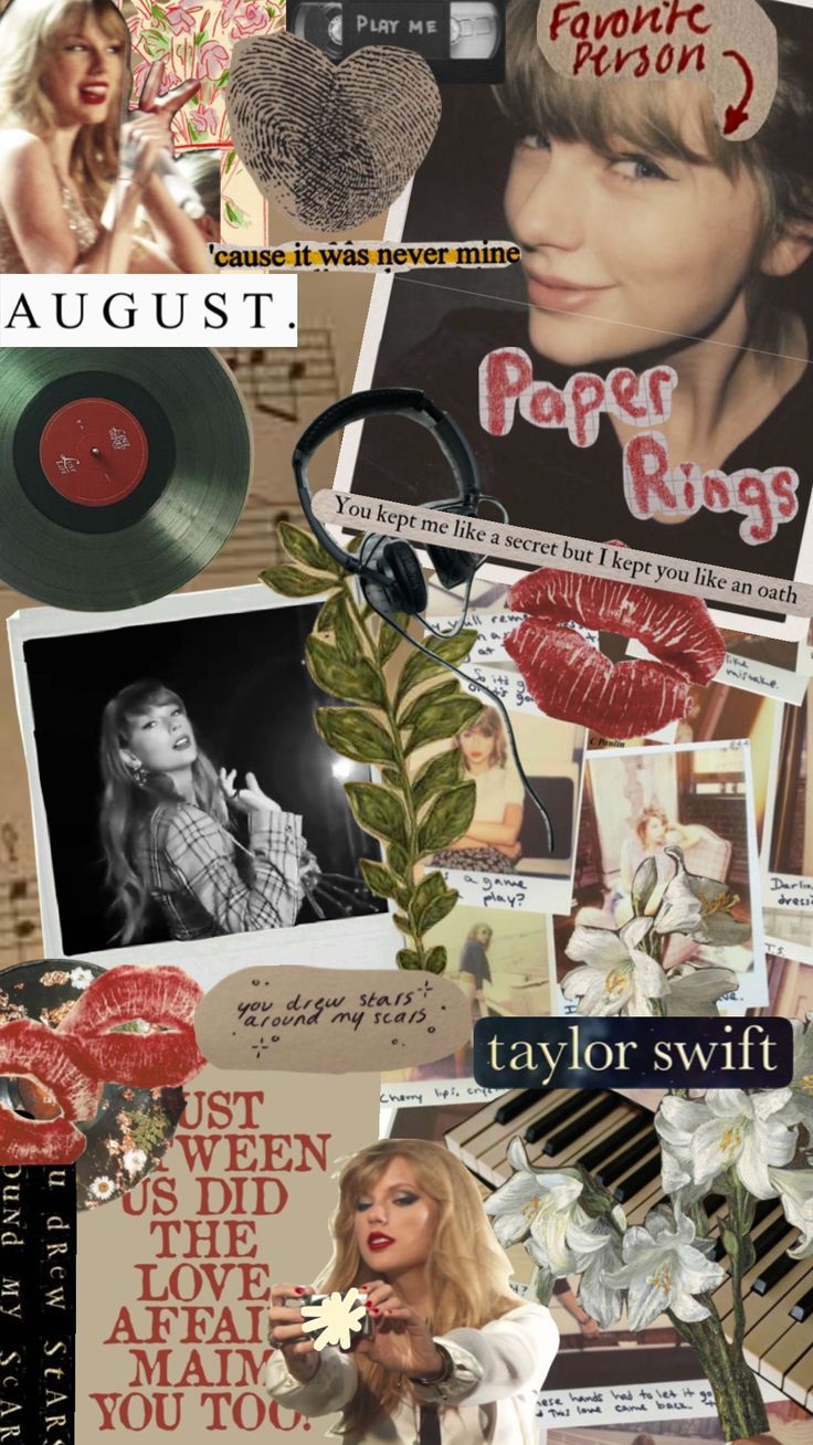 A collage of Taylor Swift images with the words 