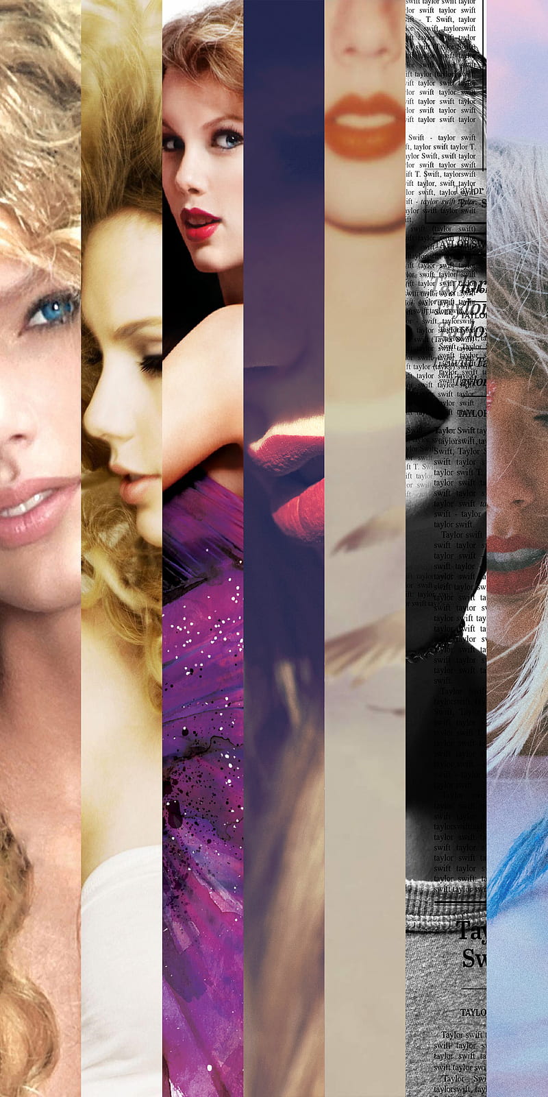 A collage of pictures with different women - Taylor Swift