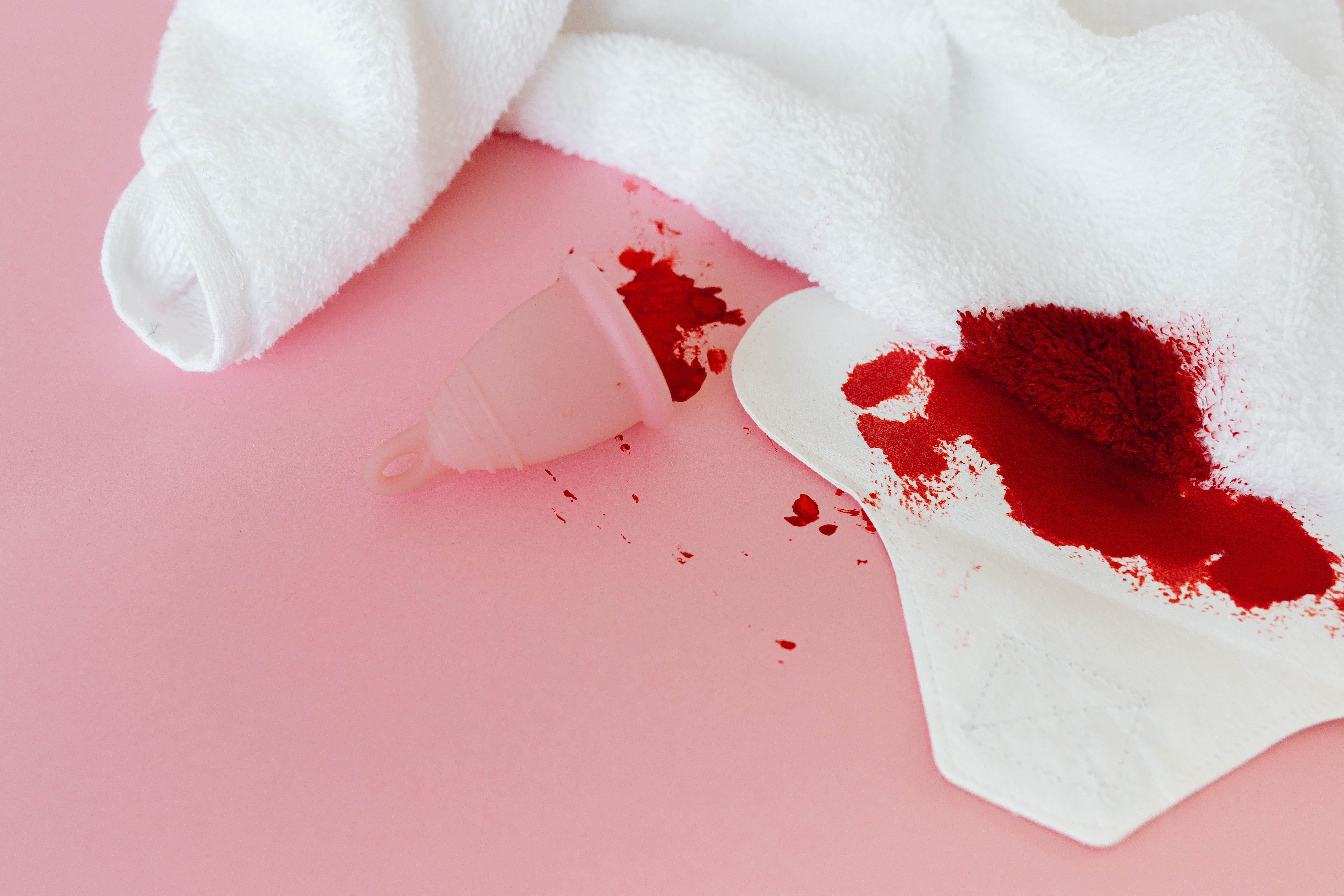 A towel with red blood on it - Blood