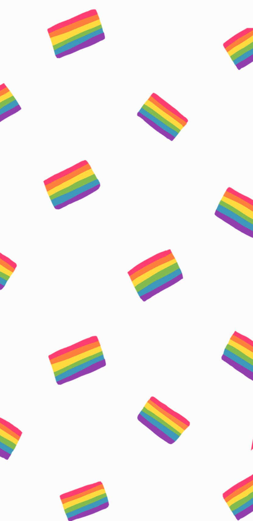 A pattern of rainbow colored rectangles on white - Gay