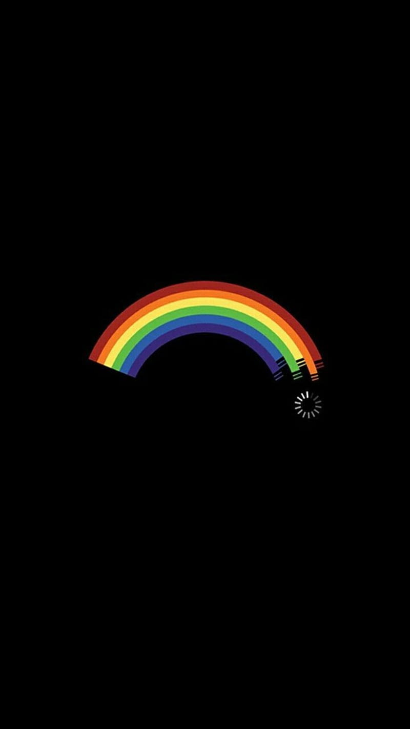 A half rainbow on a black background - Gay