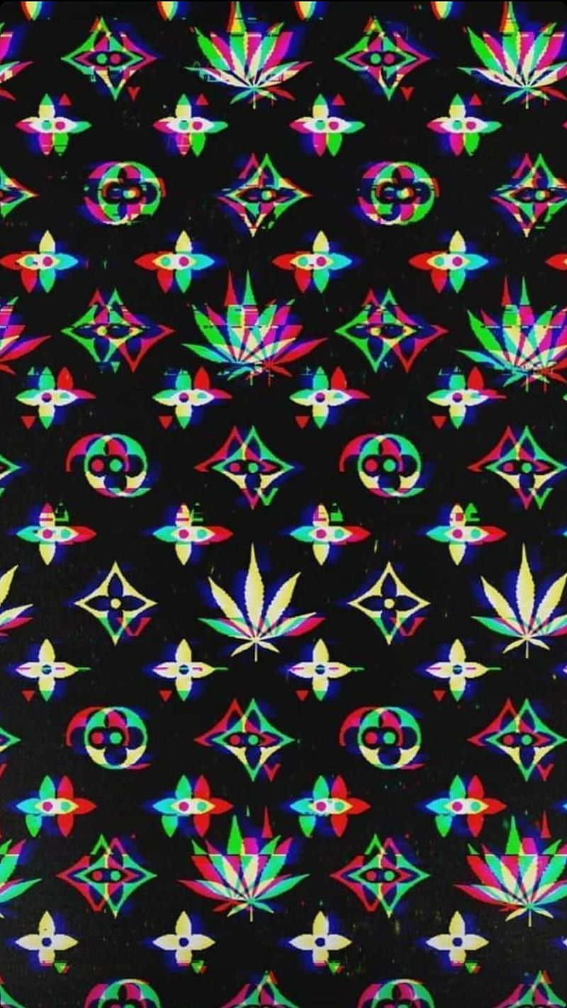 Trippy Glitch, dark, high, marijuana, HD phone wallpaper