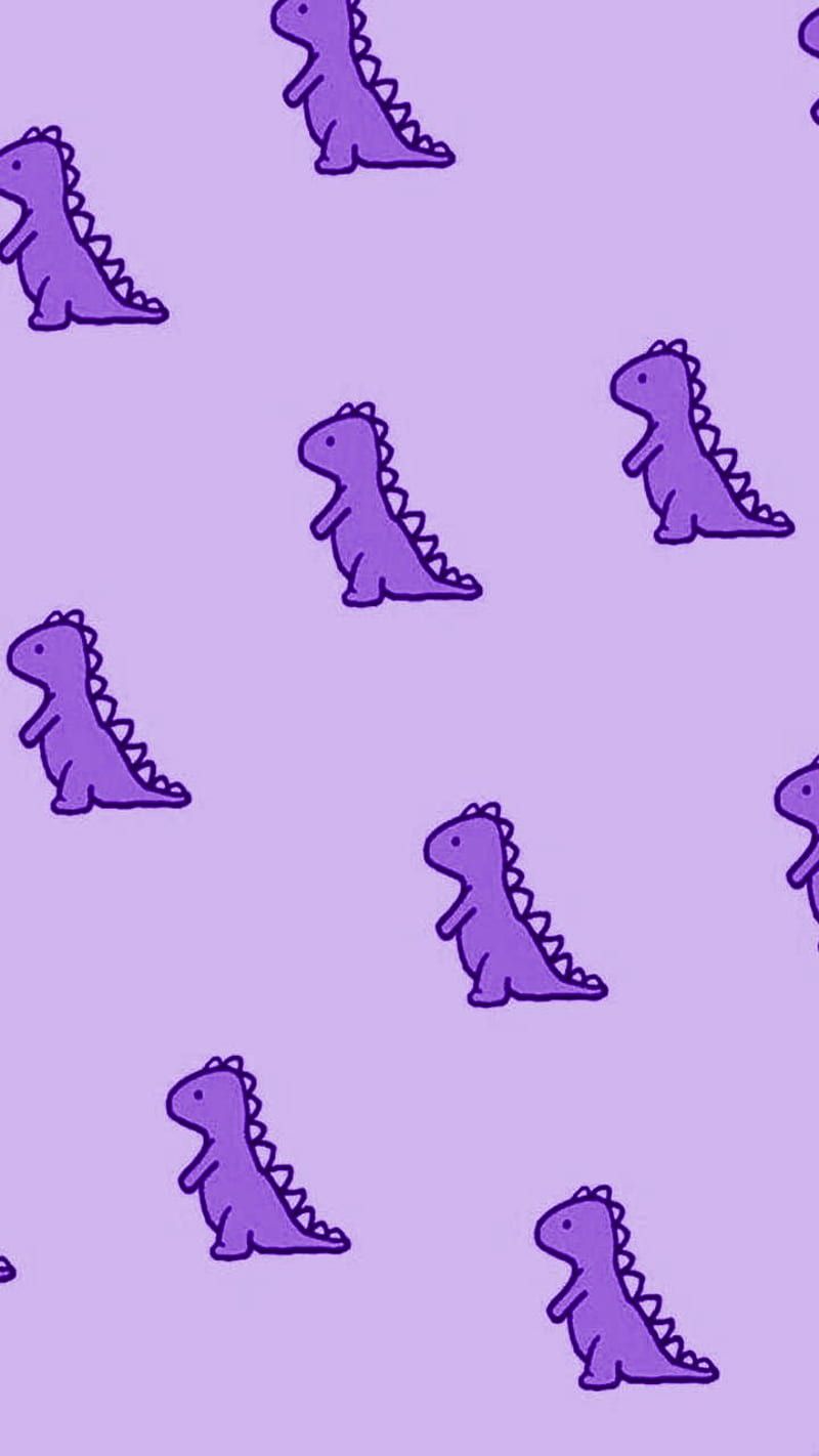 A purple dinosaur pattern on the background - Purple, dinosaur