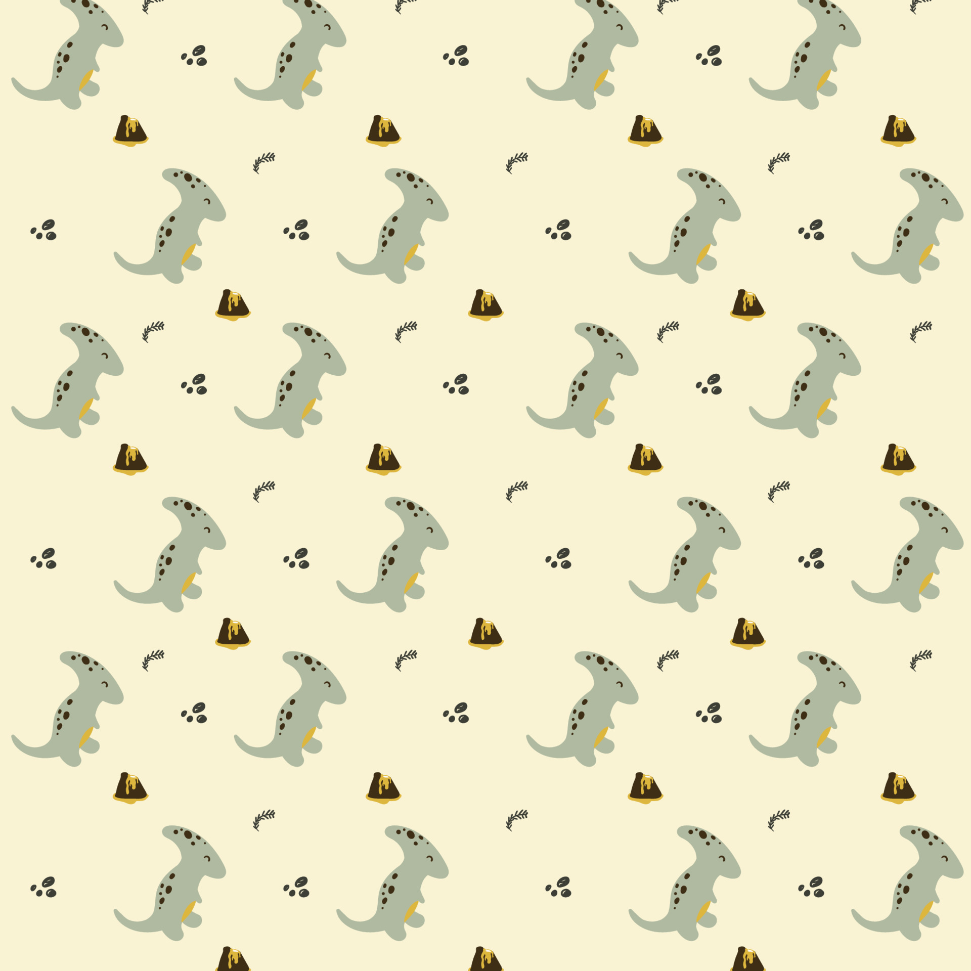 cute pattern with dinosaur background