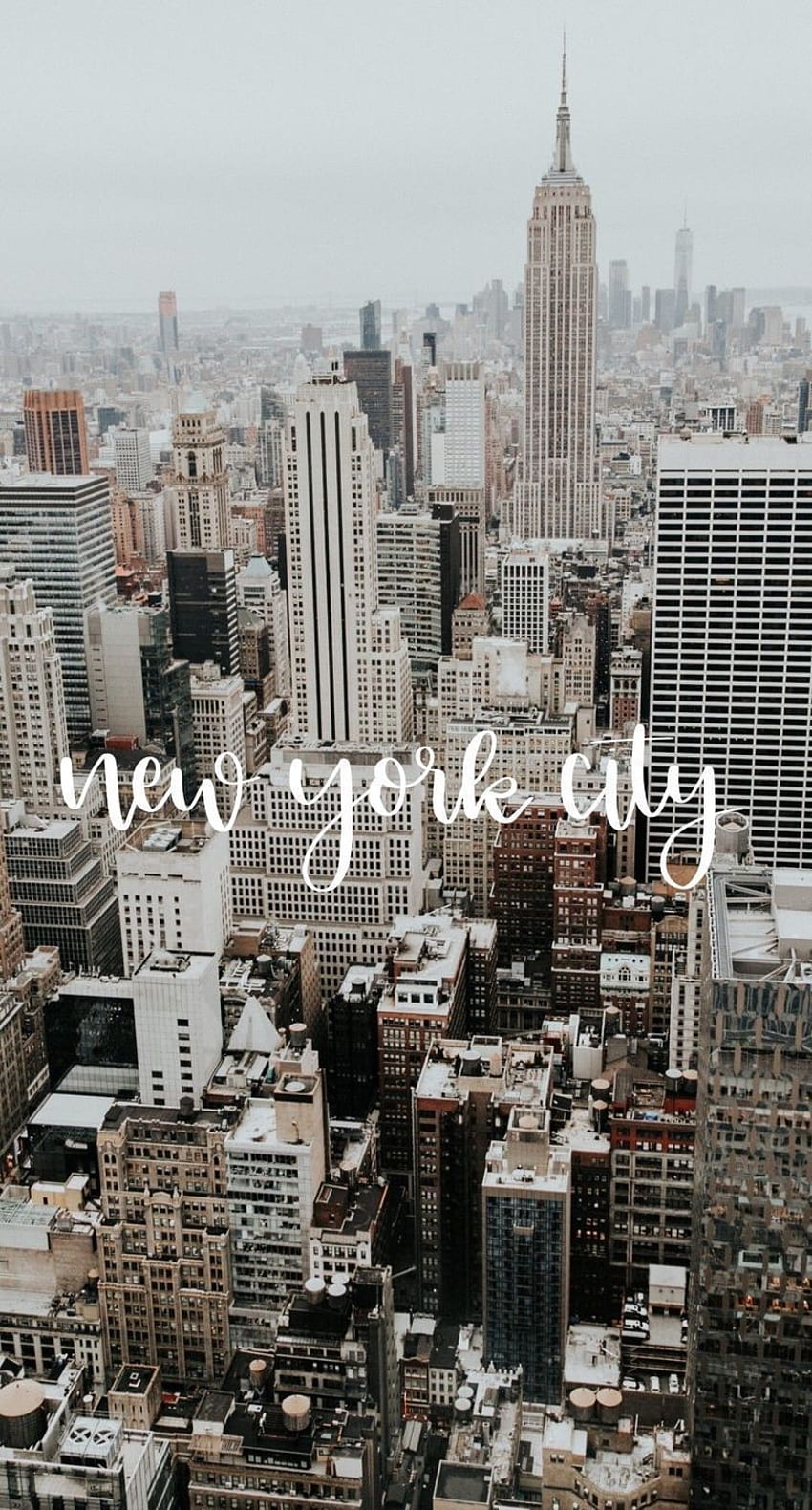 A city skyline with the words new york - New York