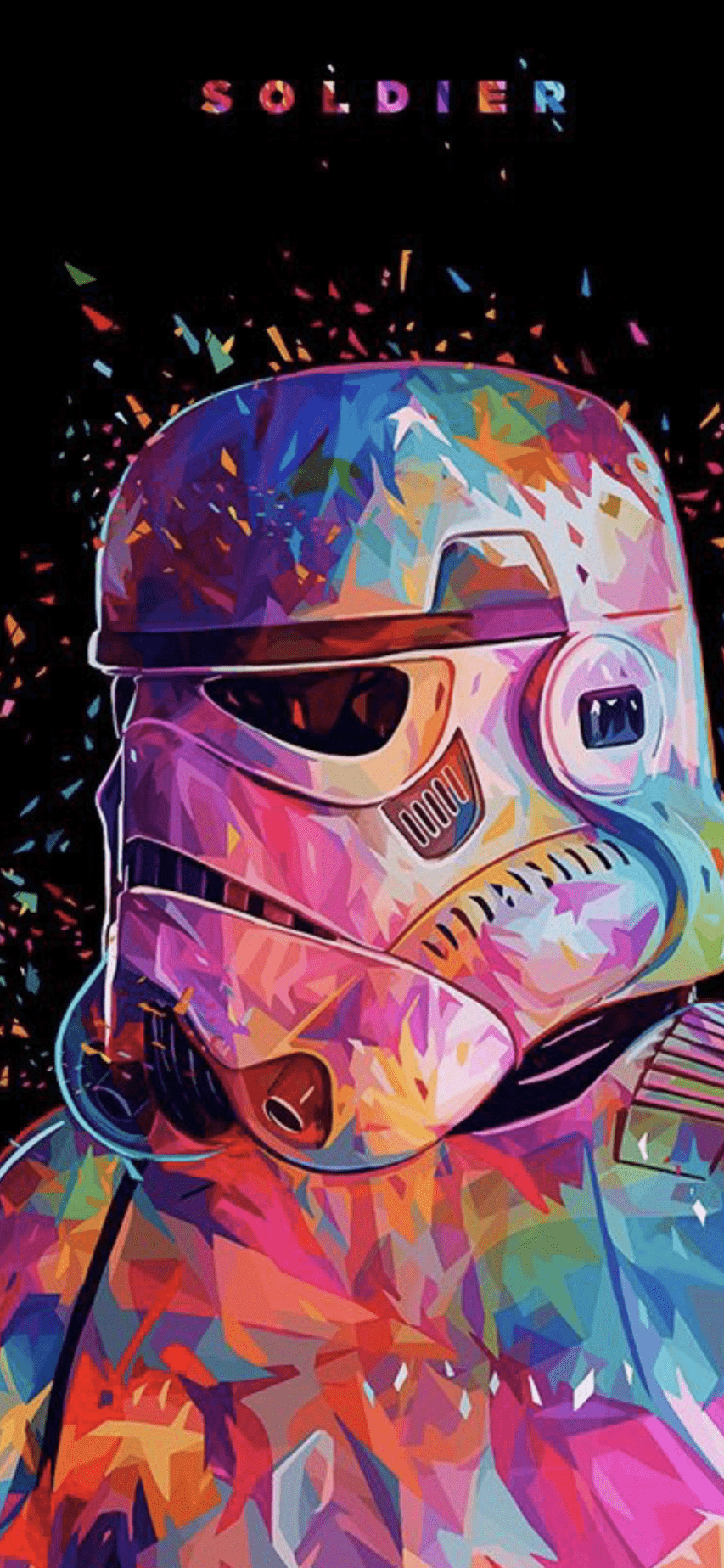A poster of star wars stormtrooper in colorful art - Star Wars