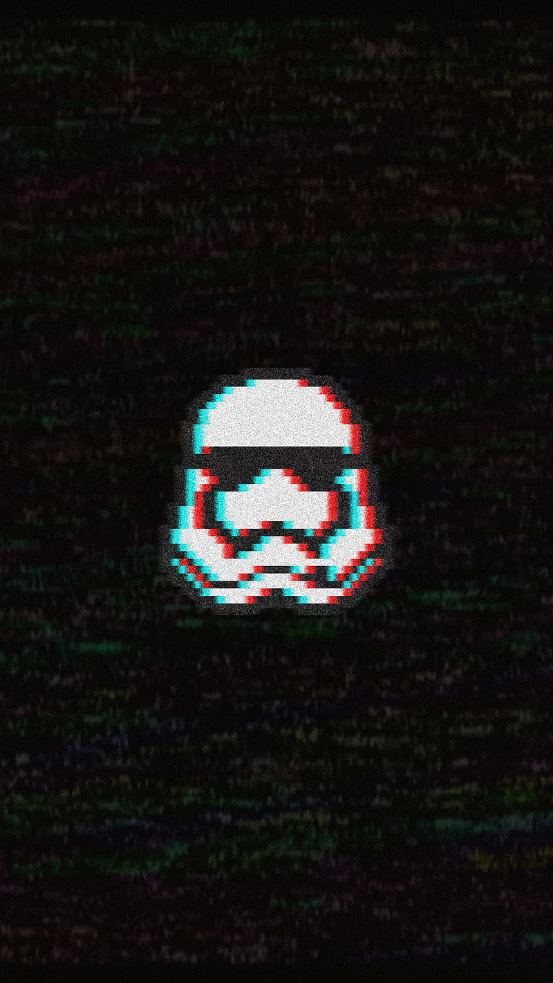 Star wars trooper vhs, black, dark, glitch, minimal, pixel, star wars, texture, HD phone wallpaper