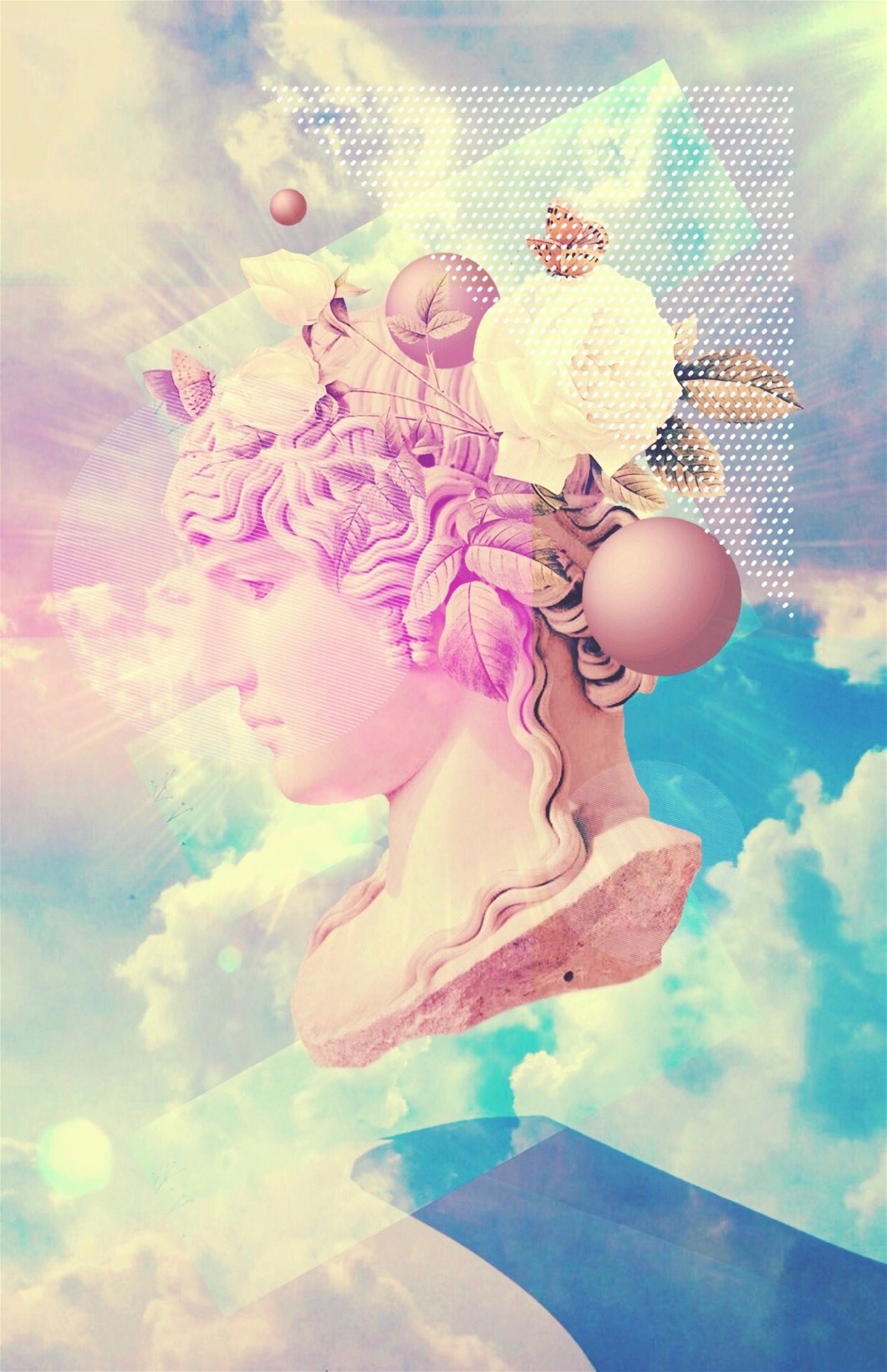 A picture of an artistic image with clouds - Vaporwave