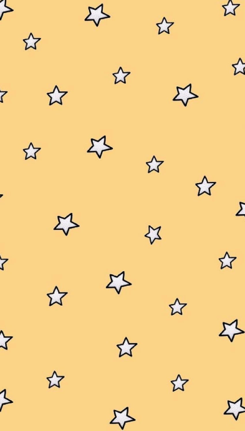 A yellow background with white stars on it - VSCO, Apple Watch