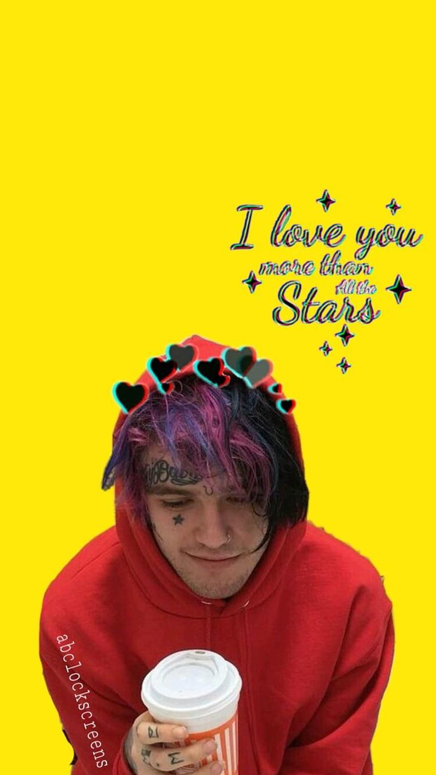 Lil peep wallpaper phone background aesthetic yellow i love you more than the stars - Lil Peep