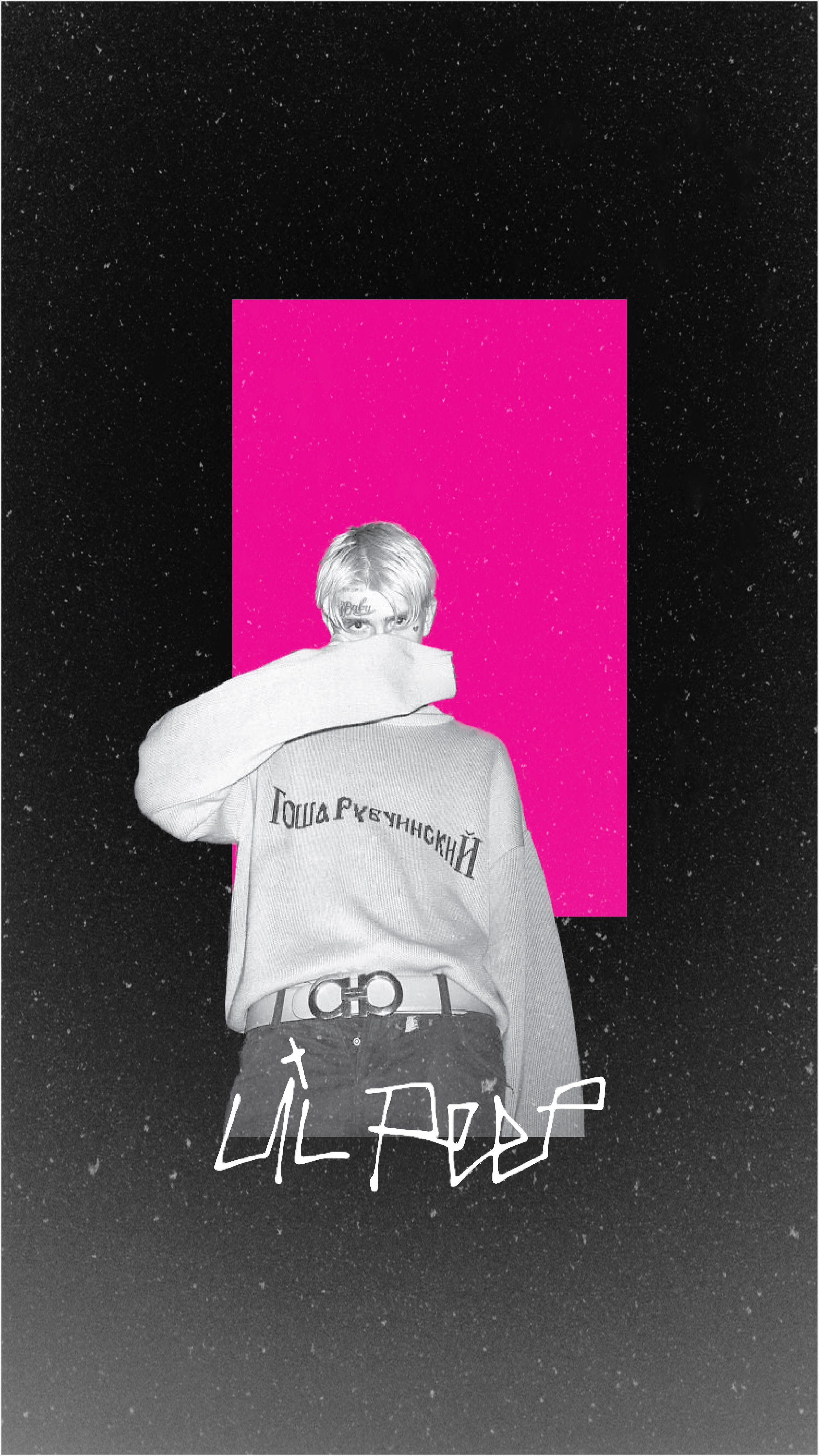 Lil Peep phone wallpaper with a pink background - Lil Peep
