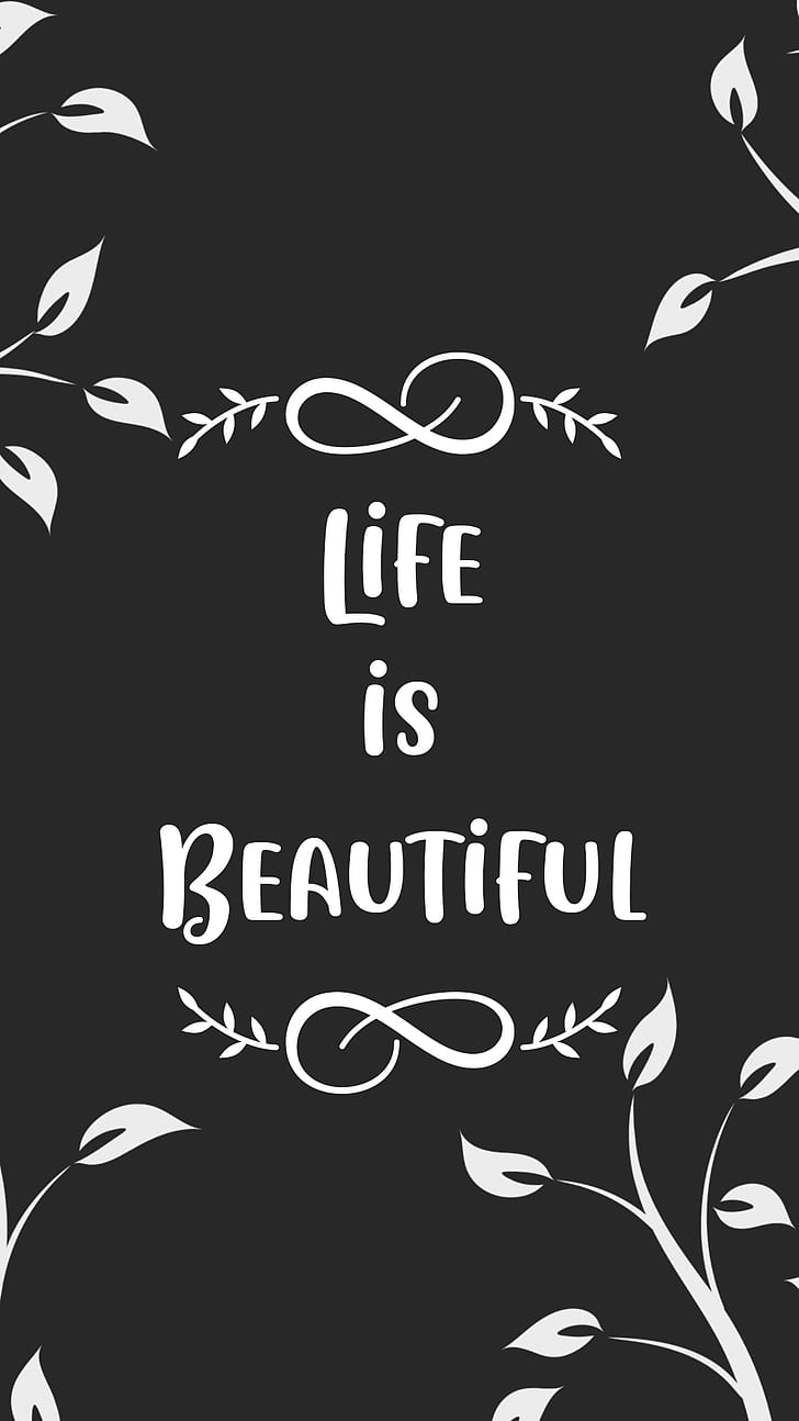 Life is beautiful quote on black background - Lil Peep