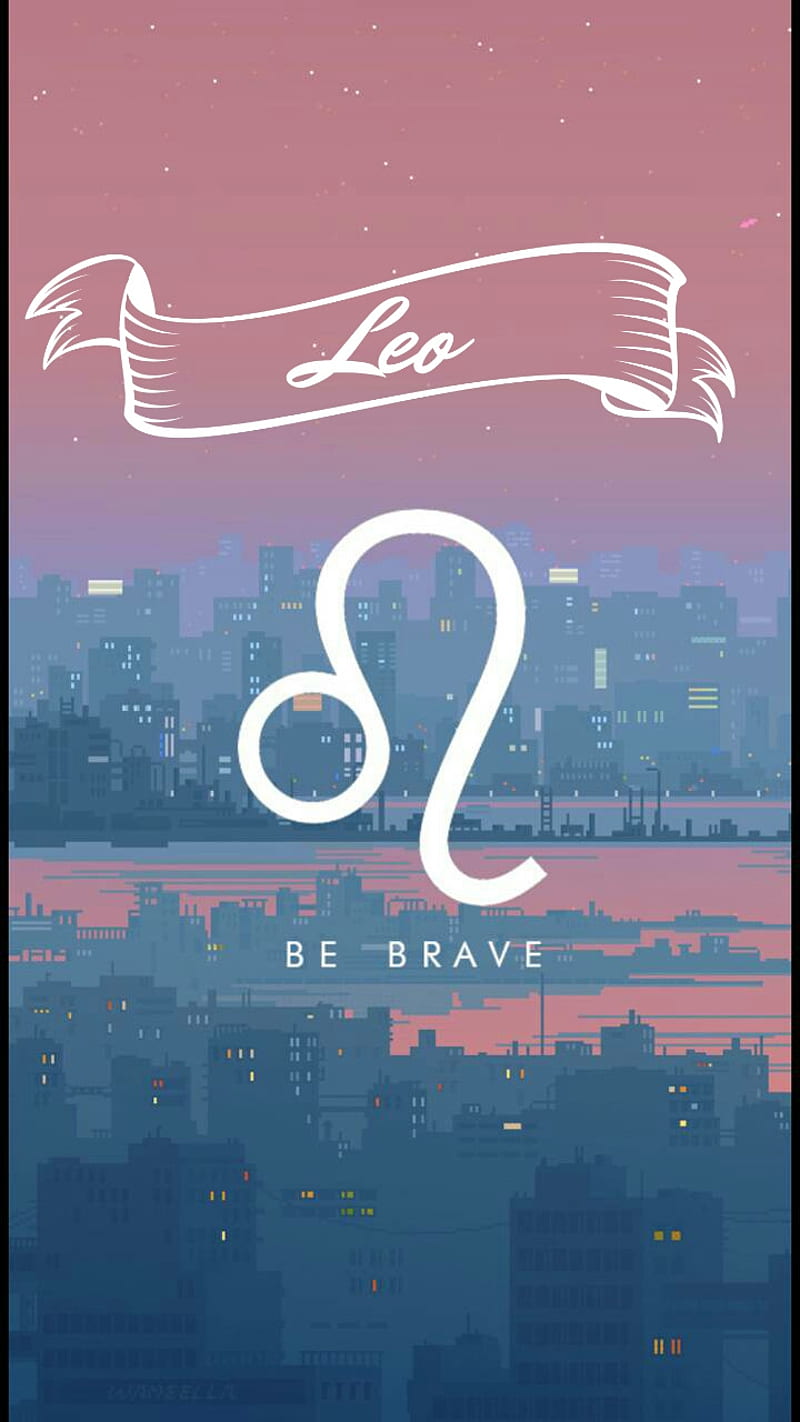 A Leo iPhone wallpaper with a pink and blue aesthetic. - Leo