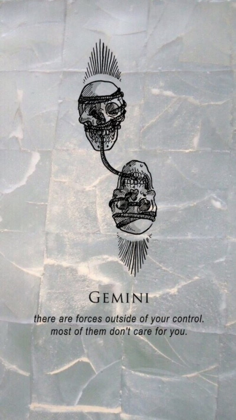 Gemini, designs, drawings, skulls, twins, zodiac, HD phone wallpaper