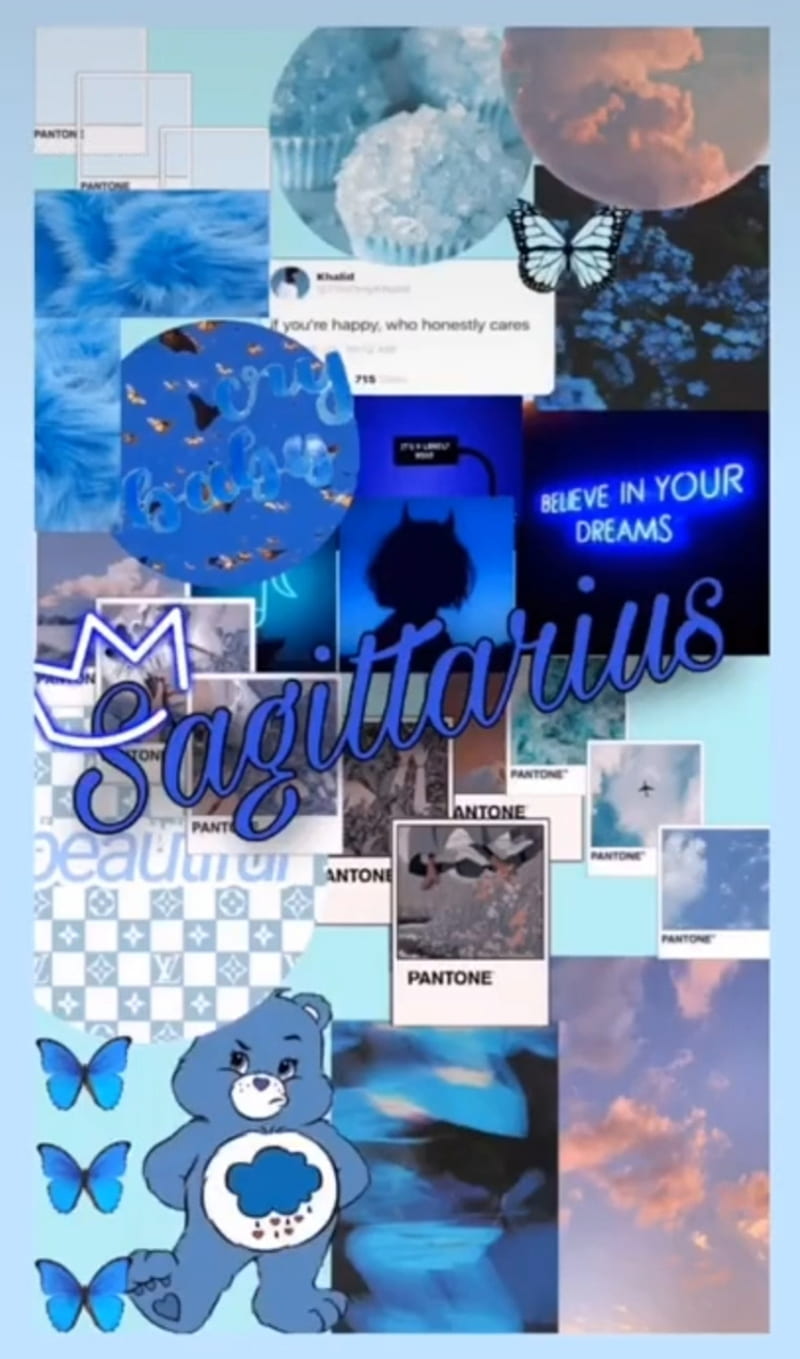 Sagittarius, blue, zodiac, HD phone wallpaper