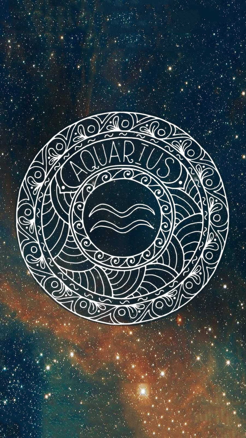 Aquarius wallpaper for phone with a space background - Aquarius