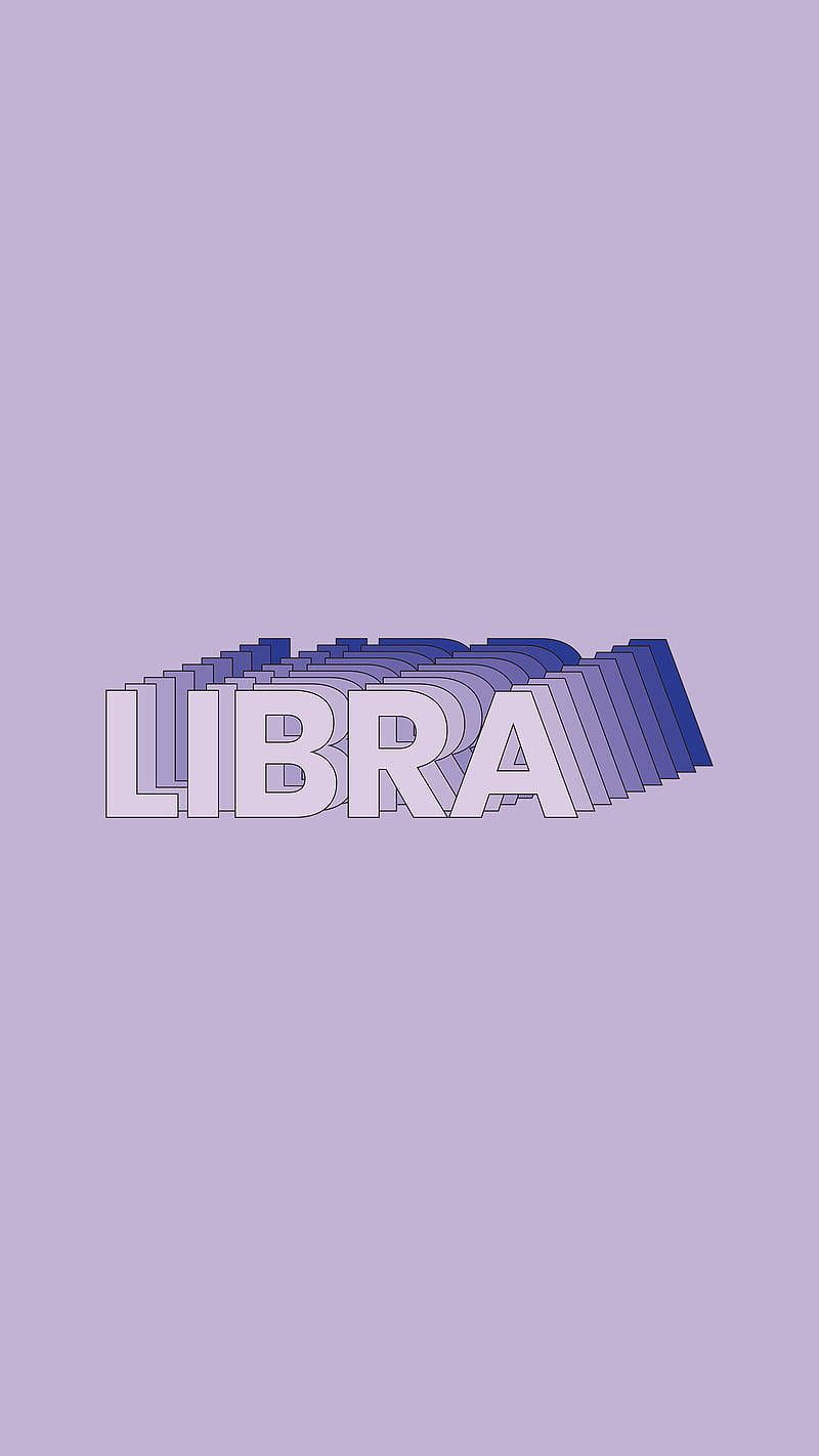 Download Libra Purple Lettering Wallpaper