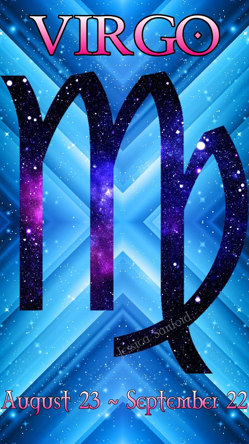 Virgo, blue, sign, zodiac, HD phone wallpaper