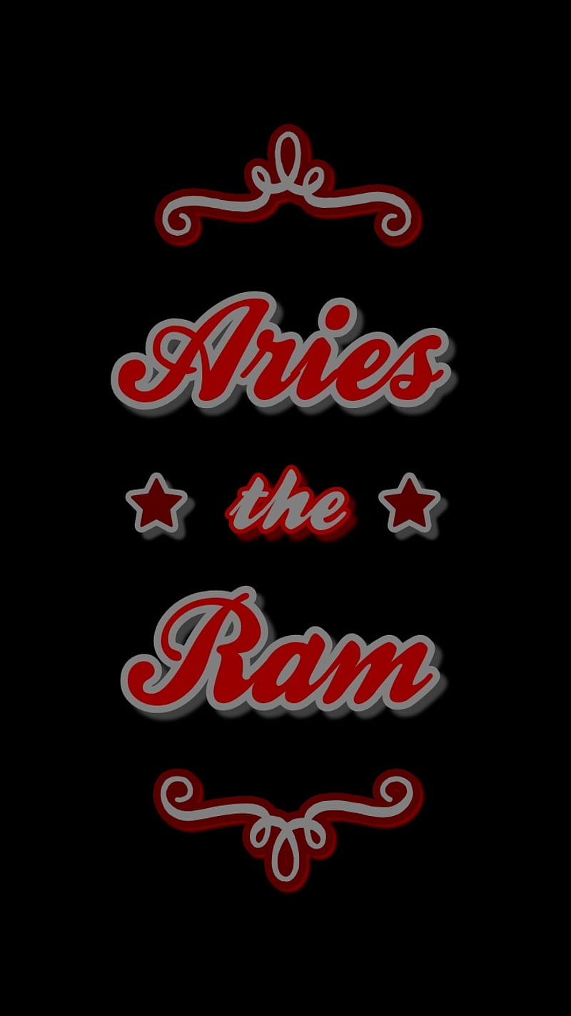 ARIES THE RAM, astrology, celestial, gray, red, stars, sun sign, zodiac, HD phone wallpaper