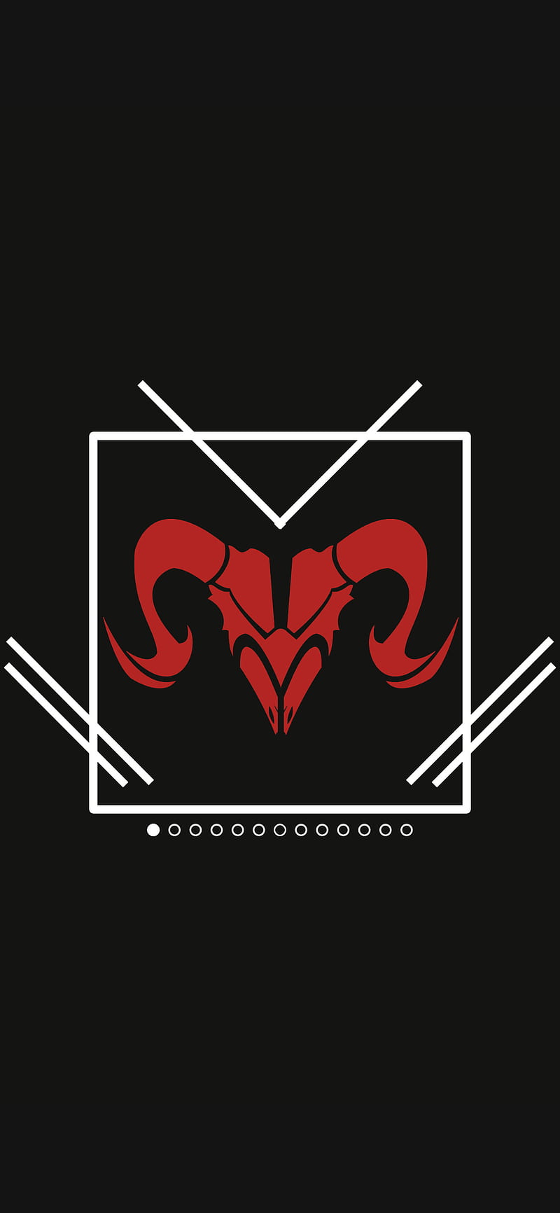 The image of a red demon with horns on it - Aries