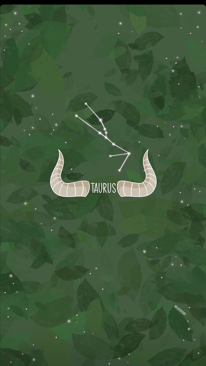 A taurus zodiac sign on green leaves - Taurus