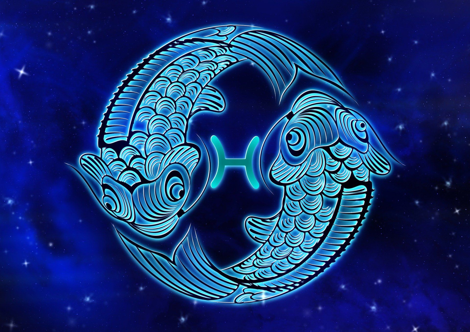 The zodiac sign for pisces is a blue fish - Pisces