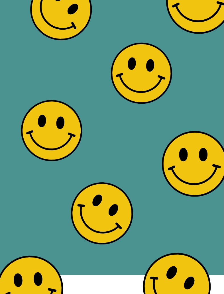 A pattern of smiley faces on blue background - Smile
