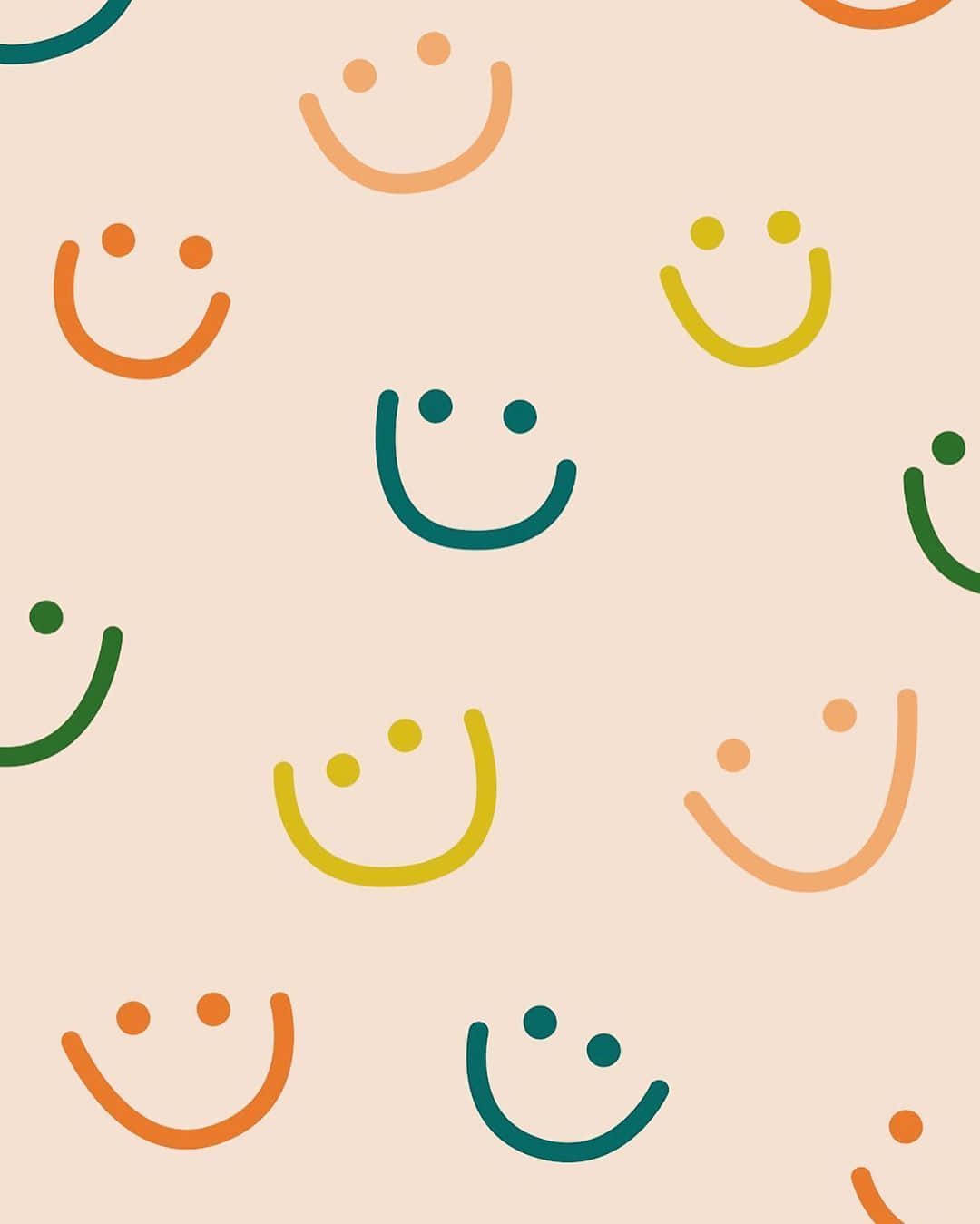 A pattern of smiley faces in different colors - Smile