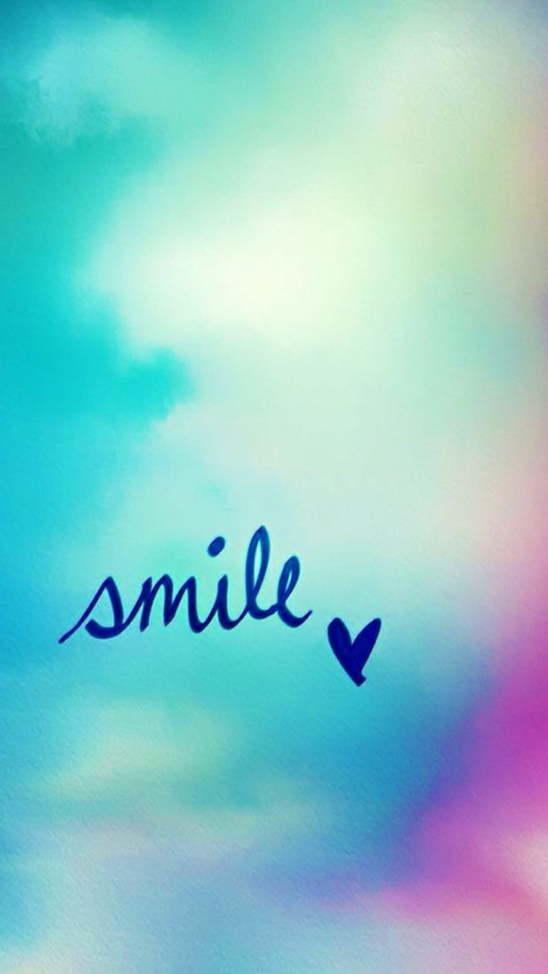 A blue and purple sky with the word smile written in it - Smile
