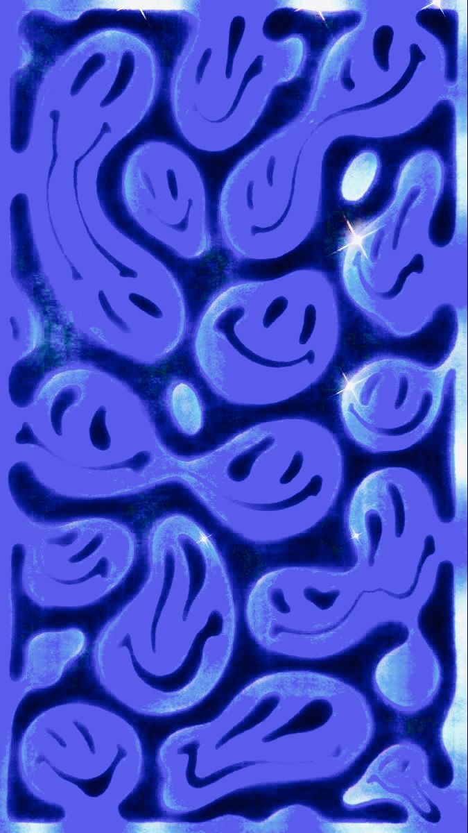 Blue emojis are depicted in a row. - Smile