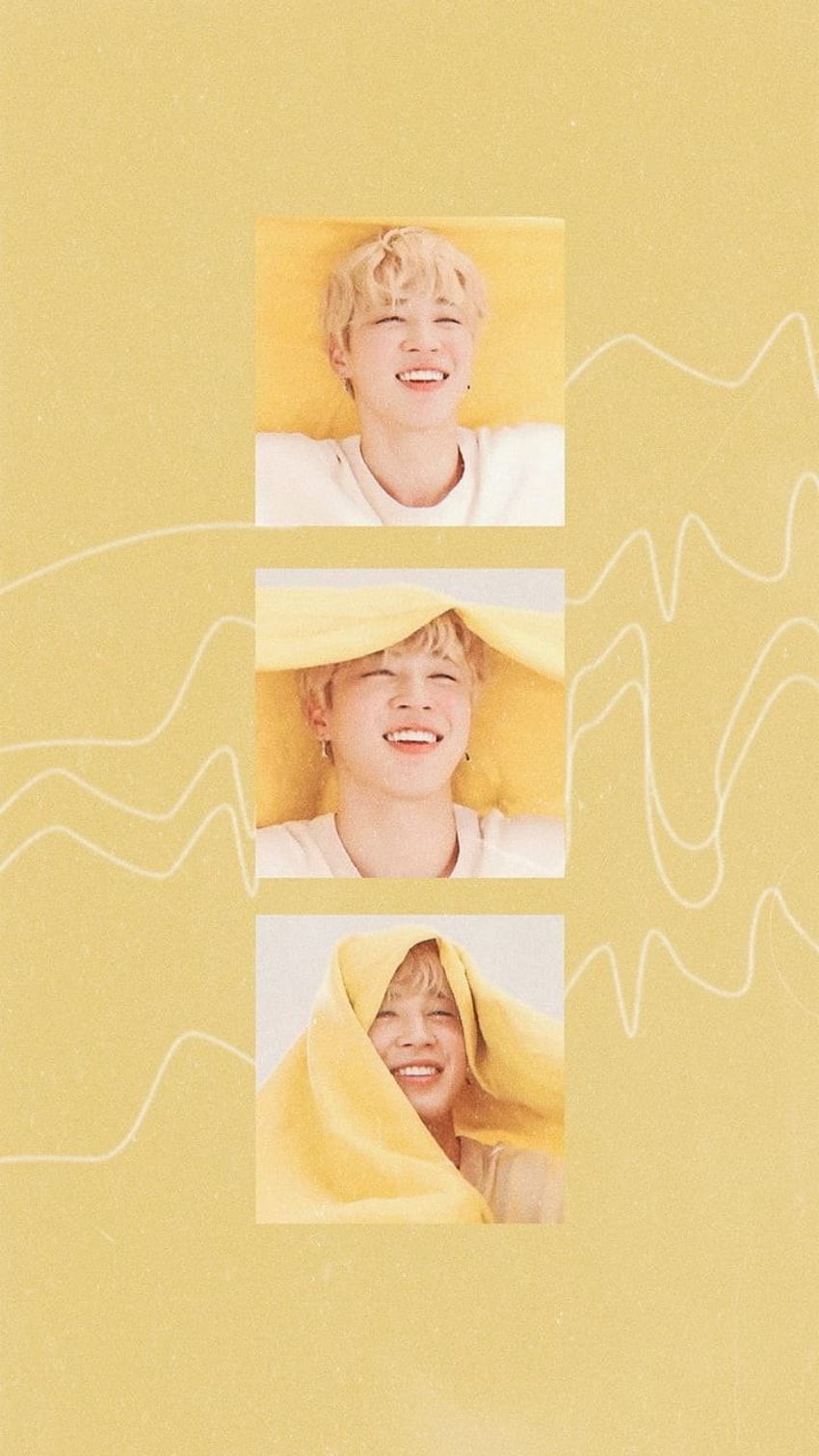 A photo of bts rm in a yellow aesthetic - Smile